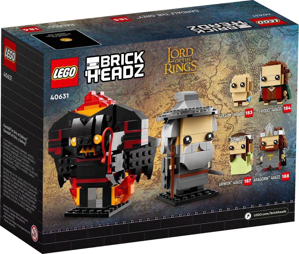 LEGO BrickHeadz Herr der Ringe 40631 Gandalf der Graue und Balrog