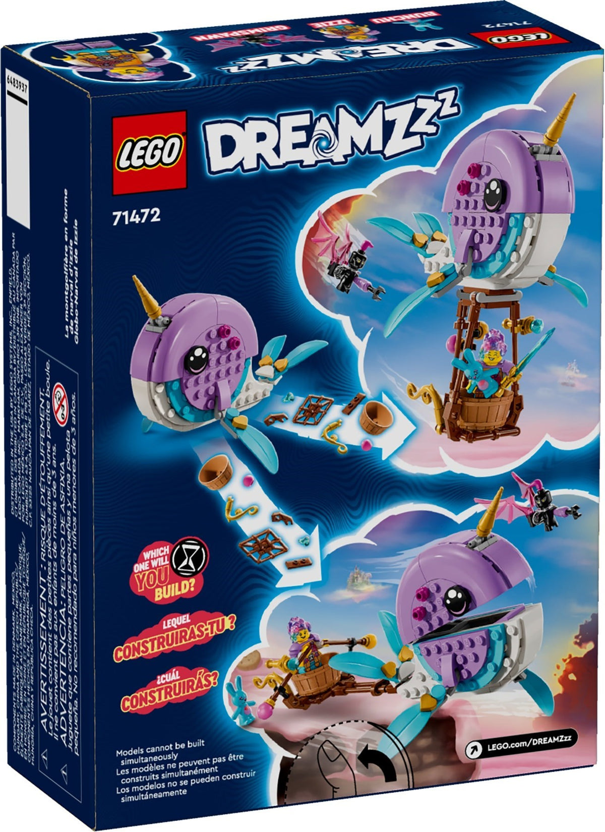 LEGO Dreamzzz 71472 Izzies Narwal-Heißluftballon