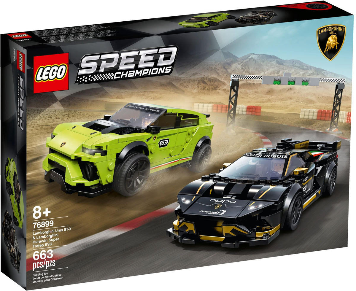 LEGO Speed Champions 76899 Lamborghini Urus ST-X &amp; Lamborghini Huracán Super Trofeo EVO